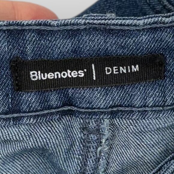 Bluenotes High Rise Mom Denim Cargo Shorts Size 4 Utility Rolled Hem - Picture 4 of 8